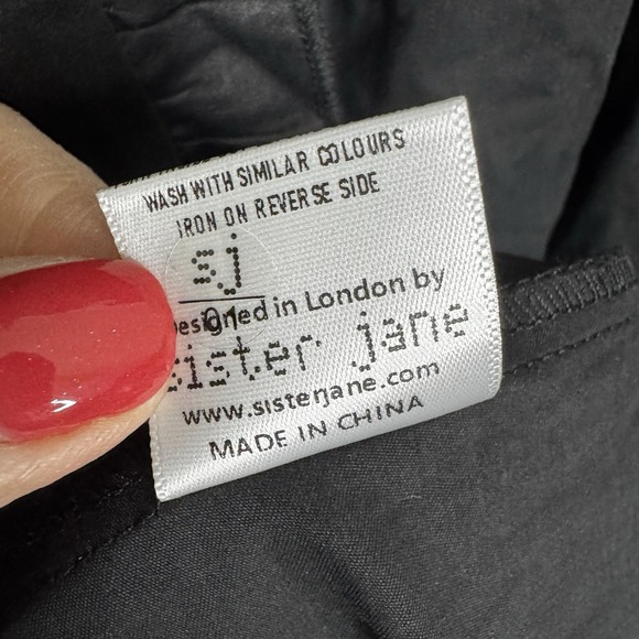 Sister Jane Dress Size XS Peggy Bow Neck Midi Black Swing Sleeveless New NWT - Picture 13 of 13